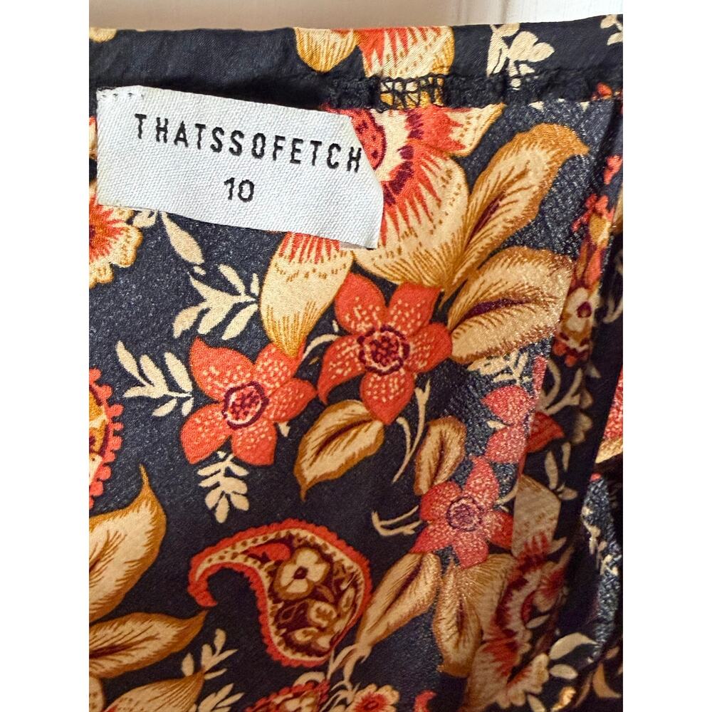 That’s So Fetch Dark Floral Paisley Slip Maxi Dress 10 Scarf Print Whimsigoth - Picture 5 of 8